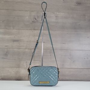 Kurt Geiger Quilted Light Teal Leather Crossbody Bag